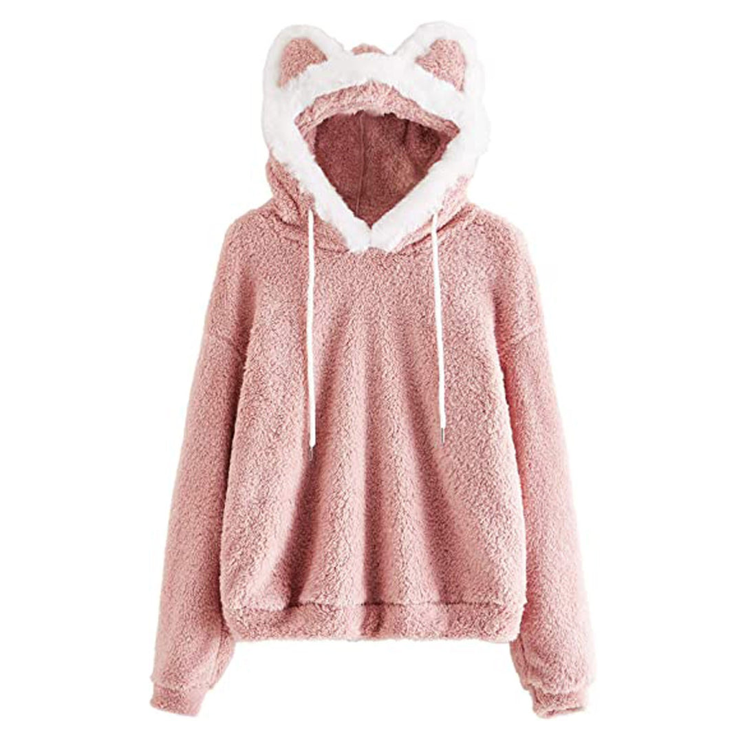 Damen Kuscheliger Hoodie mit Katzengesicht R&B