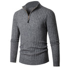 Herren Strickpullover mit hohem Kragen und Reißverschluss R&B