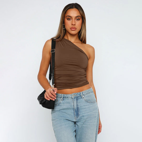 Damen asymmetrisches Rapportoberteil mit Wickeleffekt R&B