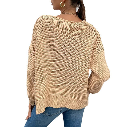 Damen Strickjacke mit voluminösen Ärmel und stylischem Rippenmuster R&B