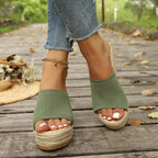 Damen Wedge-Sandaletten mit weichem Obermaterial und bequemer Sohle R&B