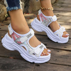 Damen Sportliche Sandalen mit verstellbaren Riemen und gepolstertem Fußbett R&B