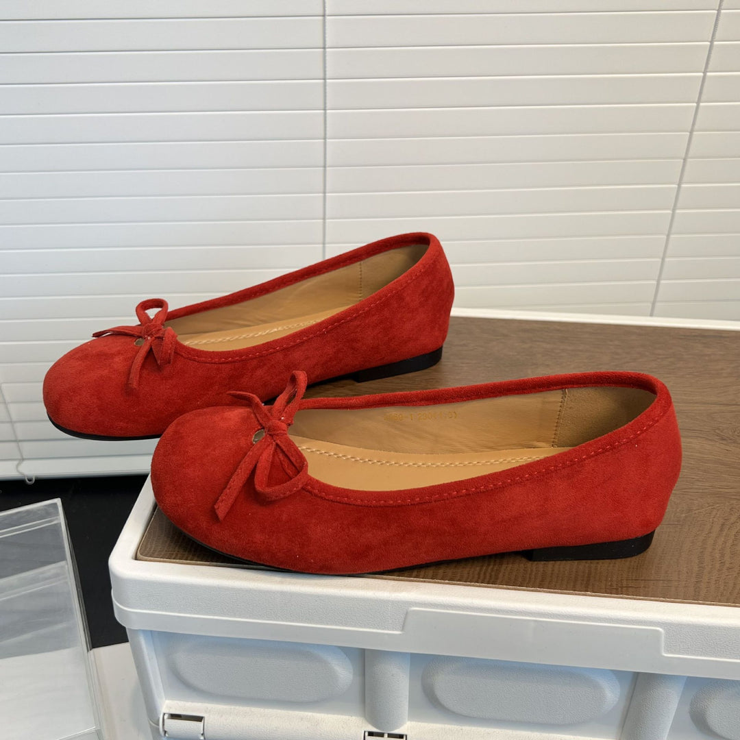 Damen Ballerinas aus weichem Wildleder mit dekorativem Schleifenakzent R&B