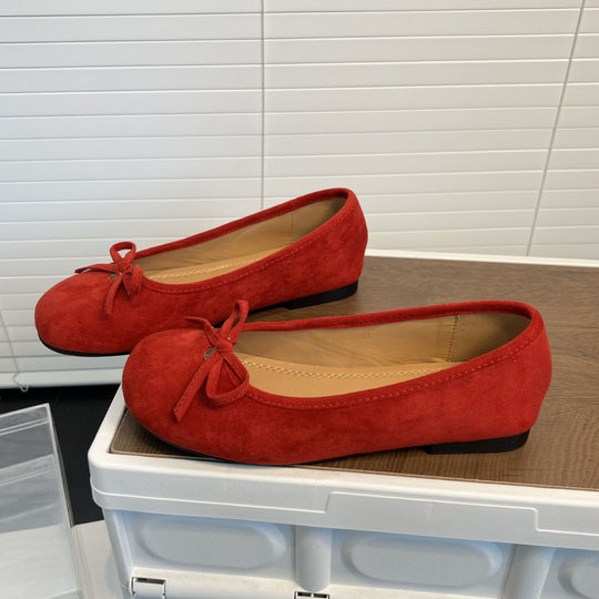 Damen Ballerinas aus weichem Wildleder mit dekorativem Schleifenakzent R&B