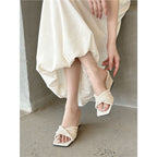 Damen Wedgesandalen mit dekorativem Kreuzband R&B