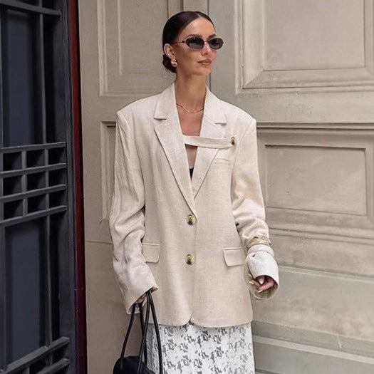 Damen Eleganter Oversized Blazer mit einzigartigem Detail R&B