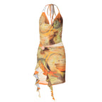 Damen Elegantes Wickelkleid mit raffiniertem Wasserdesign R&B