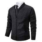 Herren modische Strickjacke mit modernem Zopfmuster und Reißverschluss