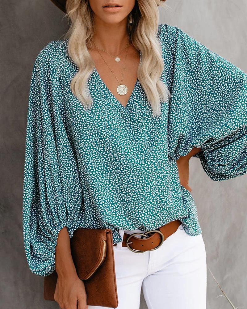Damen Bluse mit weiten Ärmeln und floralem Muster R&B