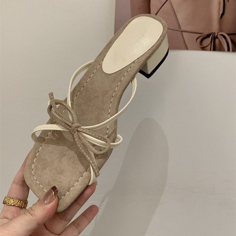 Damen Sandaletten mit eleganten Riemen und dekorativem Schleifendesign R&B