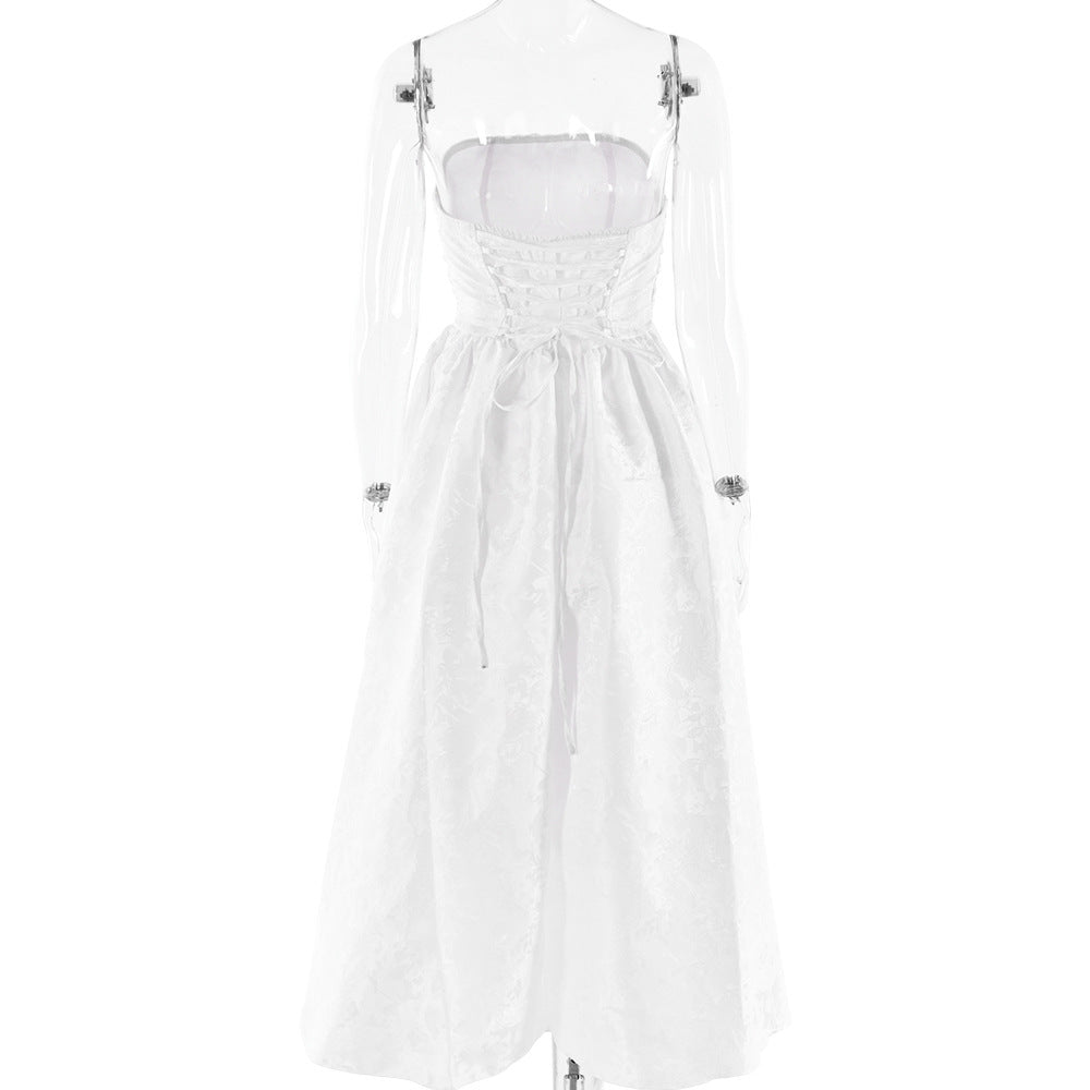 Damen Ballkleid mit schulterfreiem Design und fließendem Rock R&B