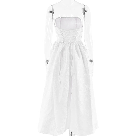 Damen Ballkleid mit schulterfreiem Design und fließendem Rock R&B
