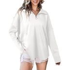 Damen lässiger Sweatshirt mit Reißverschluss R&B