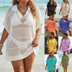 Damen transparentes Häkel-Strandkleid R&B
