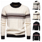 Herren Strickpullover mit innovativem Zopfmuster und stilvollen Akzenten