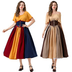 Damen Elegantes Maxikleid mit taillierter Schnürung und luftigen Ärmeln R&B