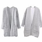Damen Langstrickjacke mit offenen Ärmeln und praktischen Taschen R&B