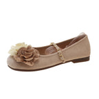 Damen Ballerinas mit floralem Design und eleganter Bandverzierung R&B