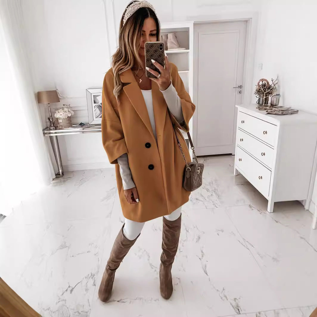 Damen Modischer Oversized Mantel R&B