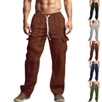 Herren nan gerippte Cargo-Jogginghose mit elastischem Komfortbund, seitlichen Klappentaschen und tapered Bein R&B