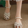Damen Riemchen-Sandalen mit elegantem Flechtdesign und verstellbarem Riemen