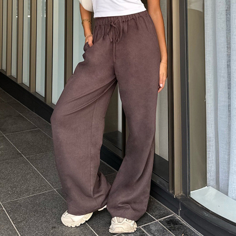 Damen weite Sommerhose mit verstellbarem Bund und praktischen Seitentaschen R&B