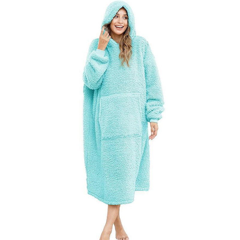 Herren Kuscheliger Fleece-Bademantel mit Kapuze und Taschen R&B