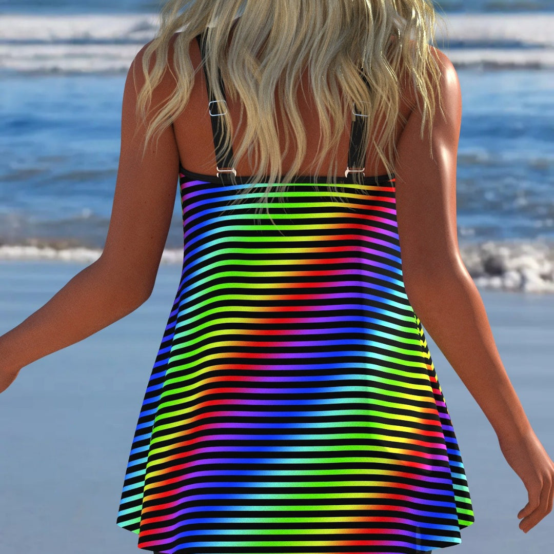 Damen Schwimmanzug mit modischem A-Linien-Schnitt und floralem Design R&B