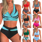 Damen Hochgeschnittenes Bikini-Set mit elegantem Wickel-Top und Comfort-Bund R&B