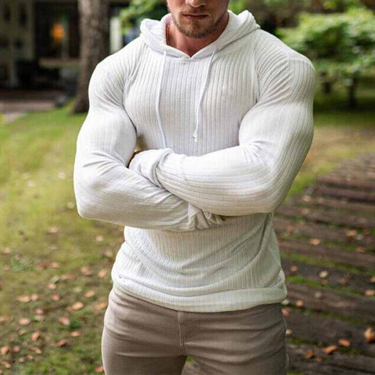 Herren Hoodie mit Rippstruktur und weitem Schnitt R&B