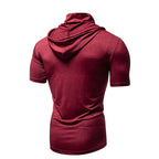 Herren funktionales Kapuzenshirt mit kurzem Arm und atmungsaktiven Eigenschaften