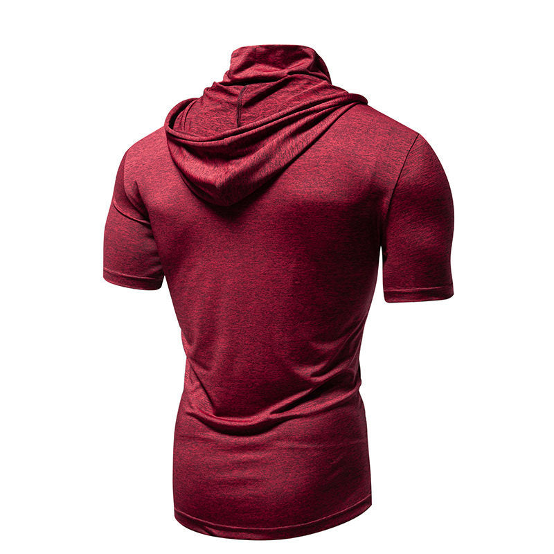 Herren funktionales Kapuzenshirt mit kurzem Arm und atmungsaktiven Eigenschaften