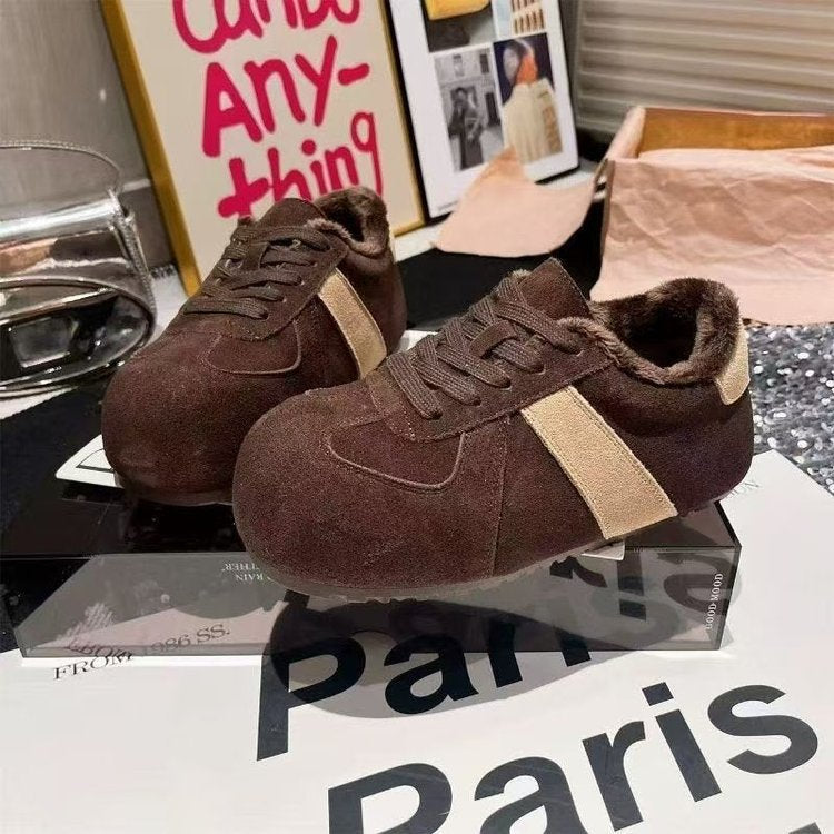 Damen Fleecegefütterte Sneakers mit sportlichem Design und rutschfester Laufsohle