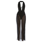Damen Elegantes Bademode-Outfit mit transparenten Mesh-Details R&B
