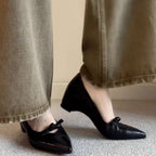 Damen elegante Ballerinas mit klassischem Schleifenakzent R&B