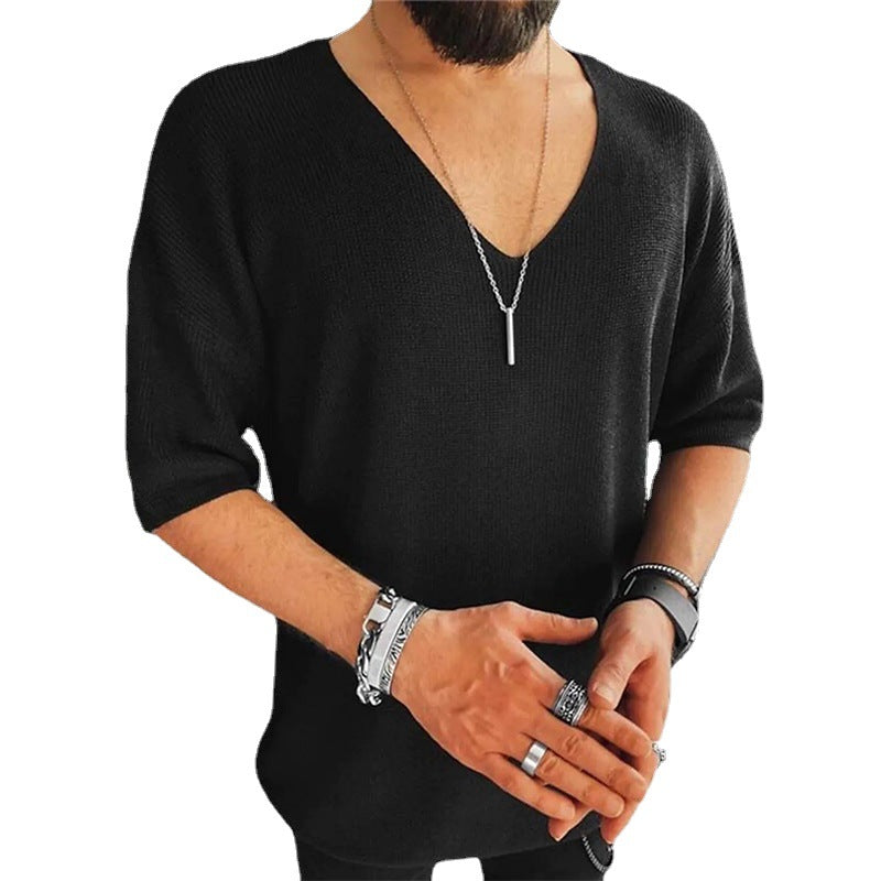 Herren Übergröße V-Ausschnitt Pullover R&B
