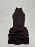 Damen elegantes Minikleid mit schickem Ringverschluss R&B
