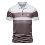 Herren Poloshirt mit modernem Streifenmuster und atmungsaktiven Eigenschaften