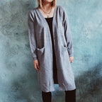 Damen lässige Strickjacke mit tiefem Schnitt und praktischen Taschen R&B