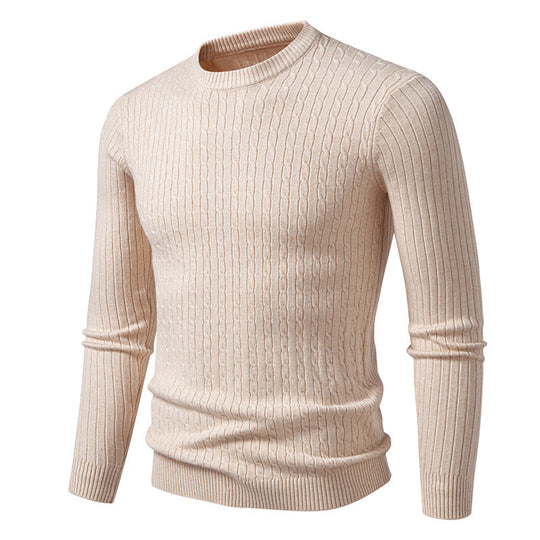 Herren Grobstrickpullover mit modernem Zopfmuster R&B