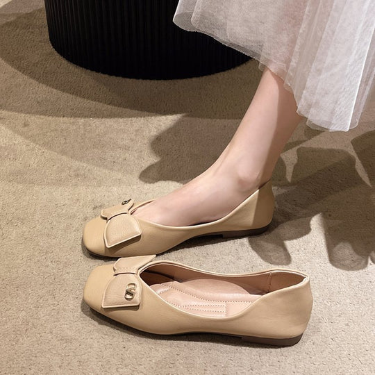 Damen elegante Ballerinas mit perlmuttfarbenem Akzent R&B