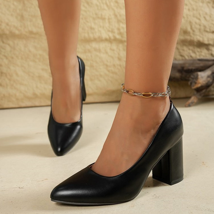 Damen elegante Blockabsatz-Pumps R&B