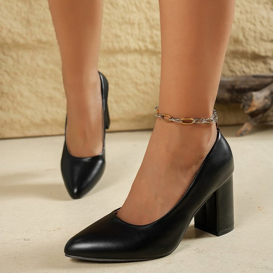 Damen elegante Blockabsatz-Pumps R&B