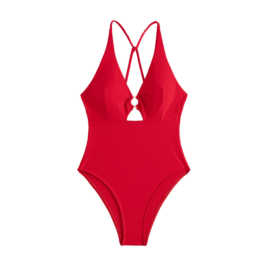 Damen Einteiler Badeanzug mit schickem Cut-Out R&B