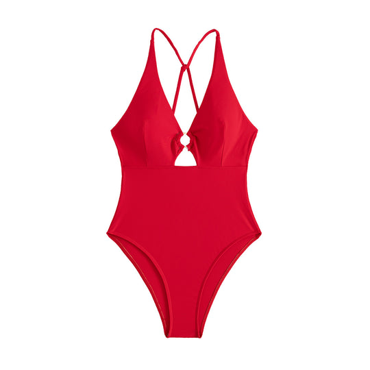 Damen Einteiler Badeanzug mit schickem Cut-Out R&B