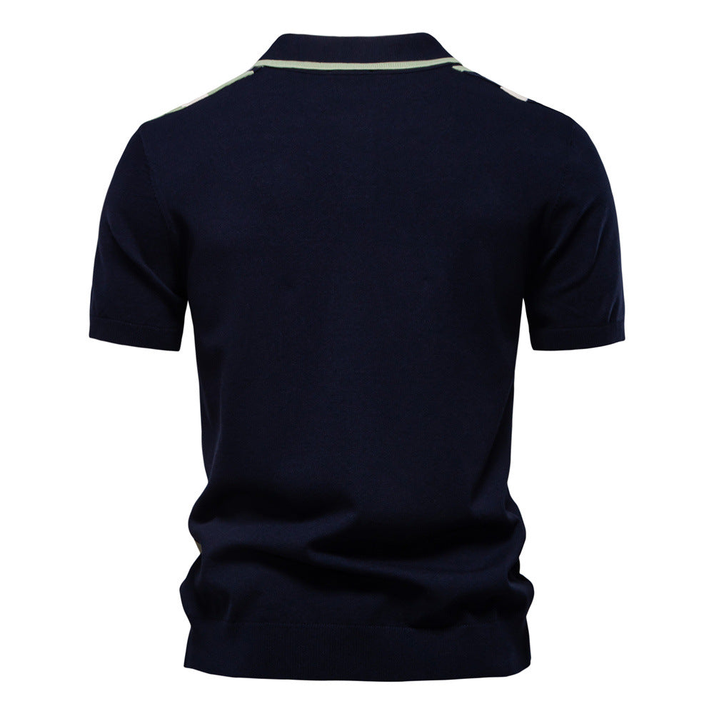 Herren Poloshirt mit modernem Streifen-Design und hochwertiger Baumwollmischung