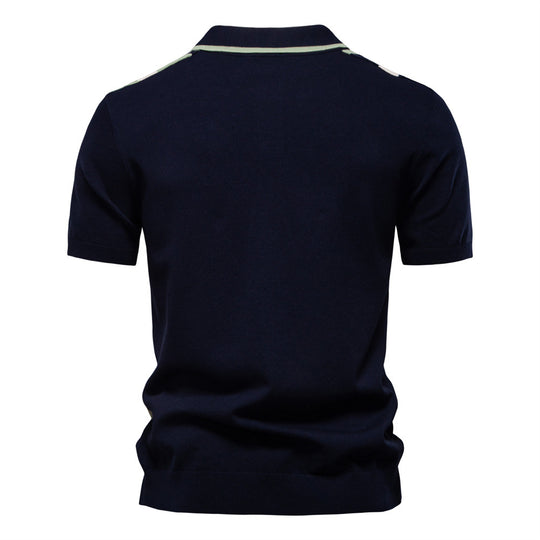 Herren Poloshirt mit modernem Streifen-Design und hochwertiger Baumwollmischung R&B