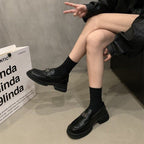 Damen elegante Loafers mit modischen Schnallenverzierungen R&B