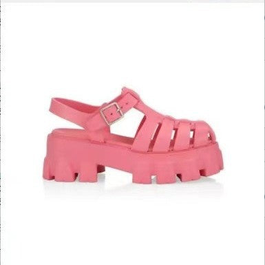 Damen stylische Plateau-Sandalen mit verstellbaren Riemen R&B