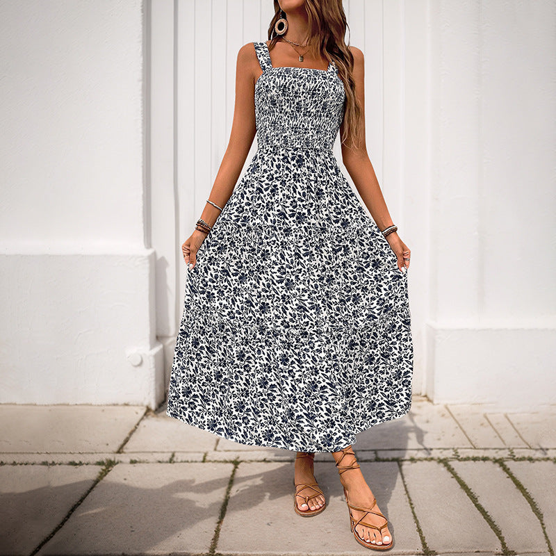 Damen Maxikleid mit schmeichelndem, elastischem Oberteil und floralen Druckdetails R&B